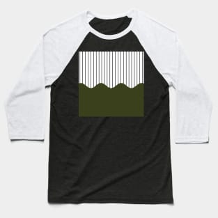 Wave & Lines (Olive Green) Baseball T-Shirt